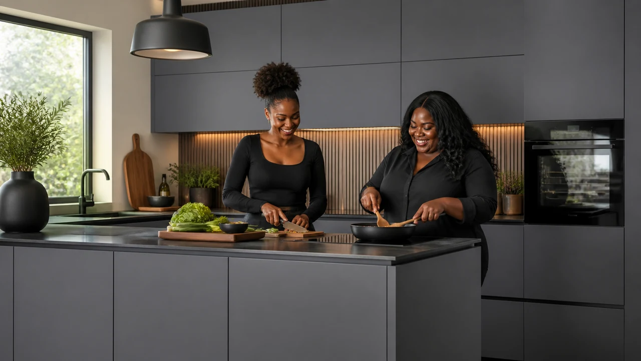 Storm Grey applied to Modern kitchens