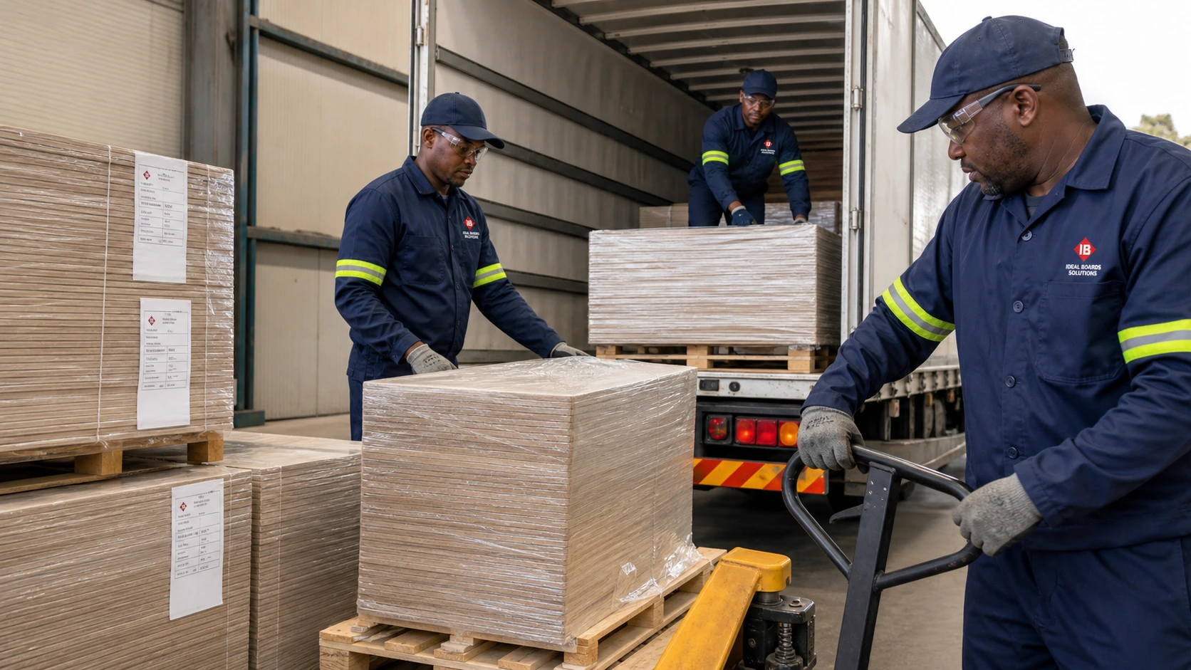 Cut and edged boards prepared for dispatch